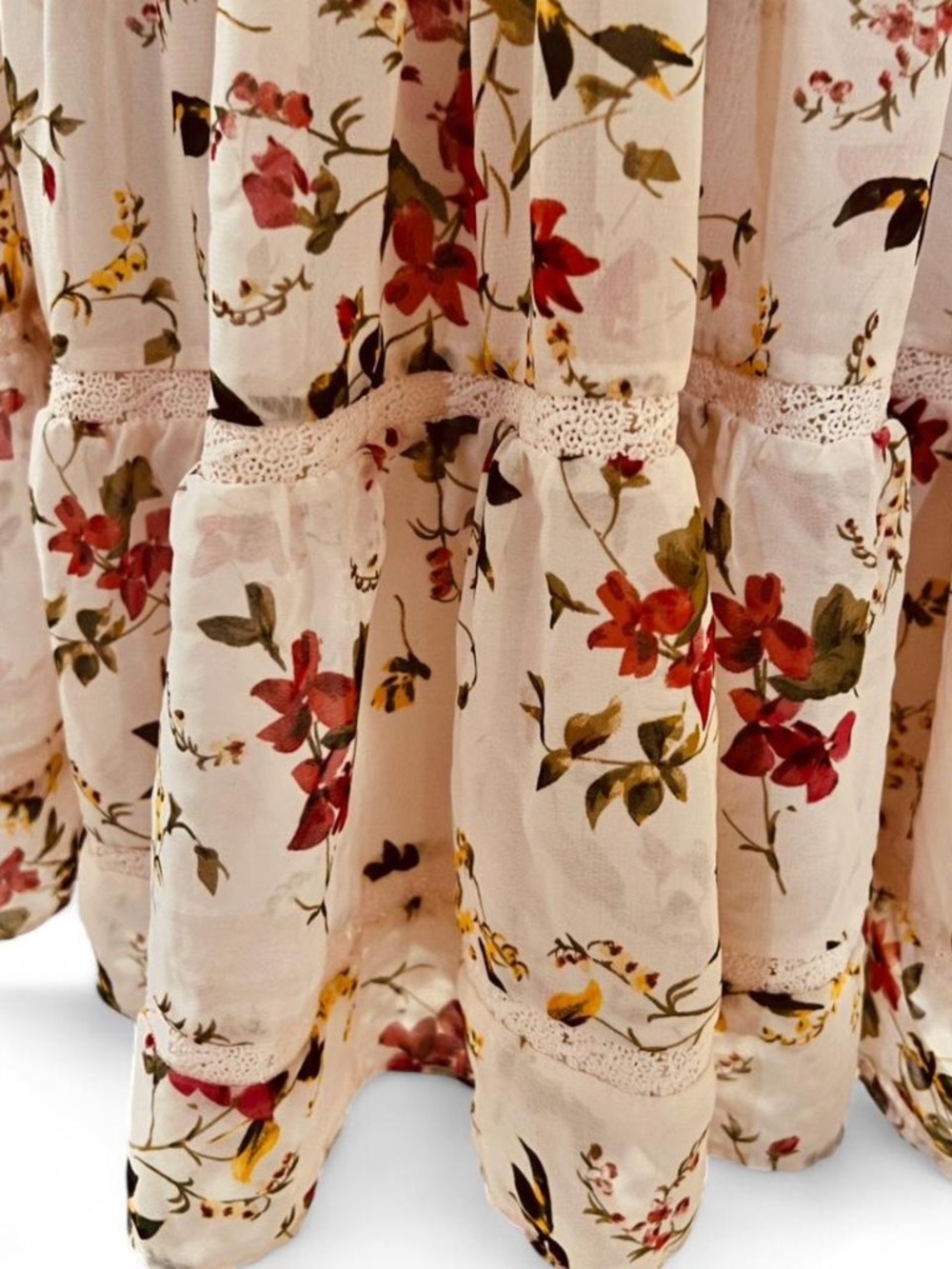 Floral Ruffle Dress with Waffle Waist by Taylor in Size 2 - Picture 6 of 8